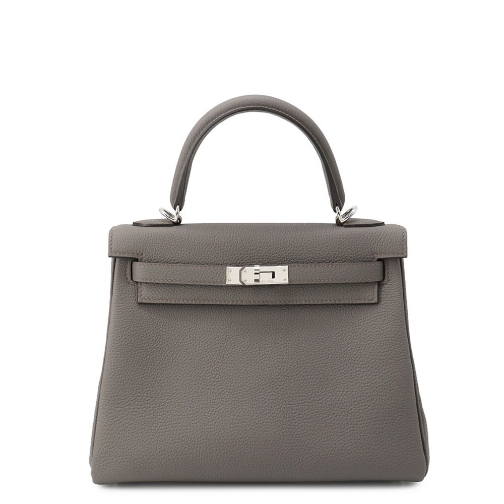 Hermes Kelly 25 Handbag, Inside Stitching, Etoupe Togo Leather, Z Stamp, 2-Wa...
